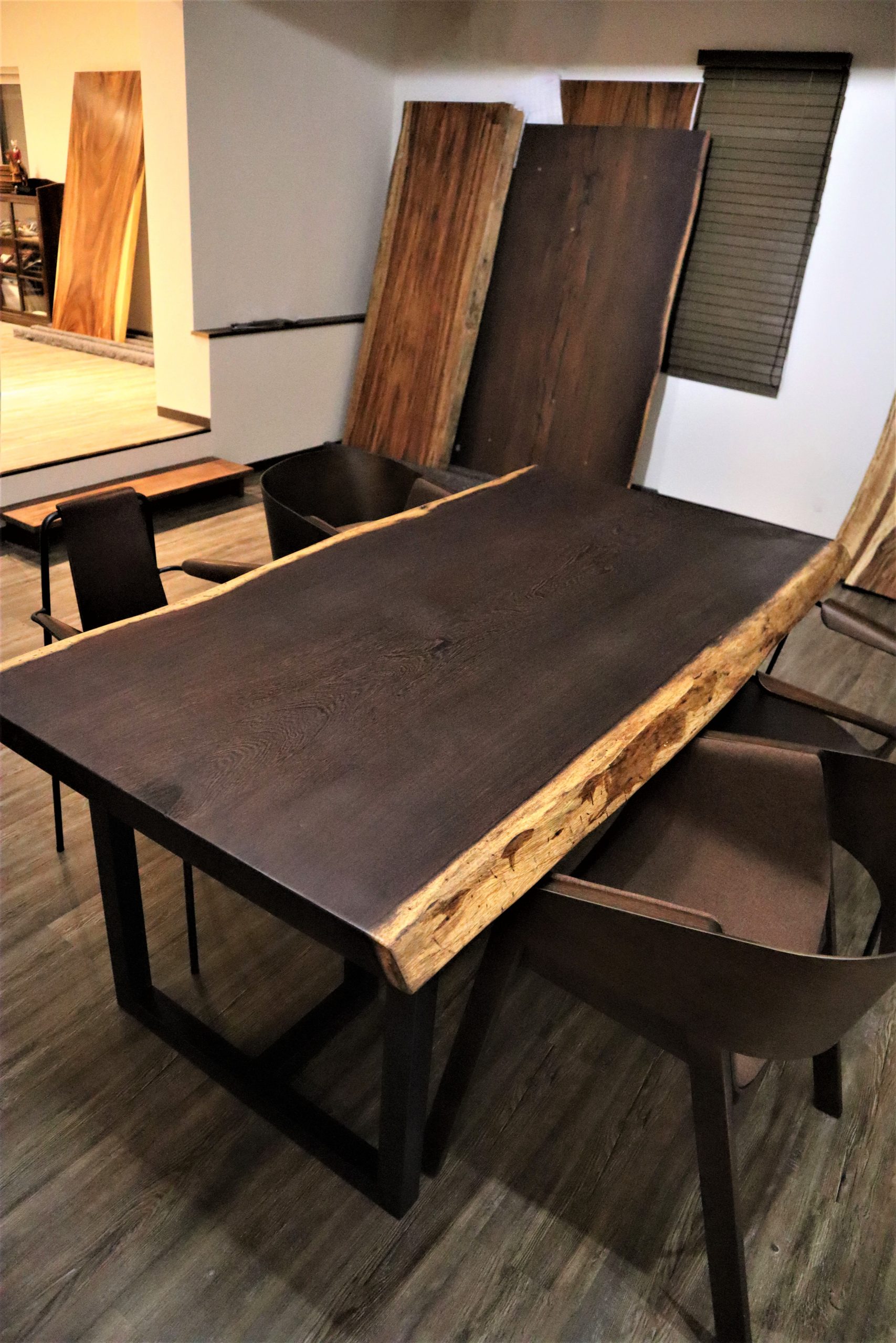無垢一枚板テーブル アフリカ原産 ウェンジ材 Wenge 座卓テーブル